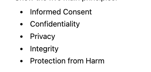 Key ethical principles in professional research
